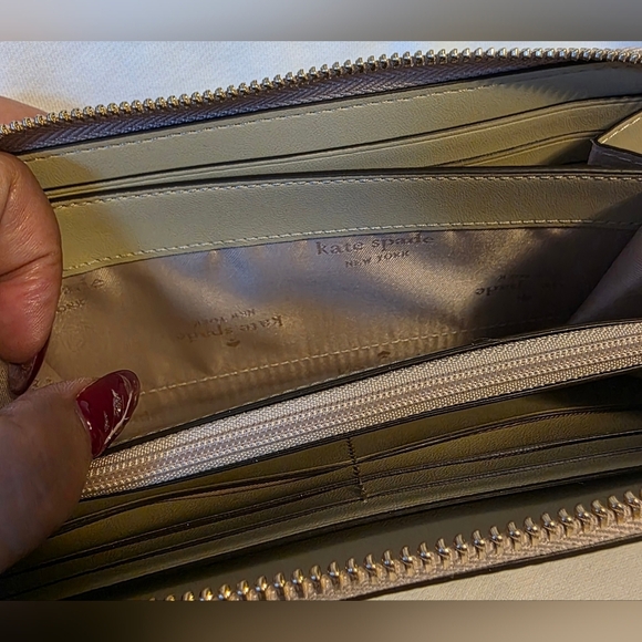 Kate Spade Taupe and Ivory Continental Large Zip Wallet - Picture 6 of 7